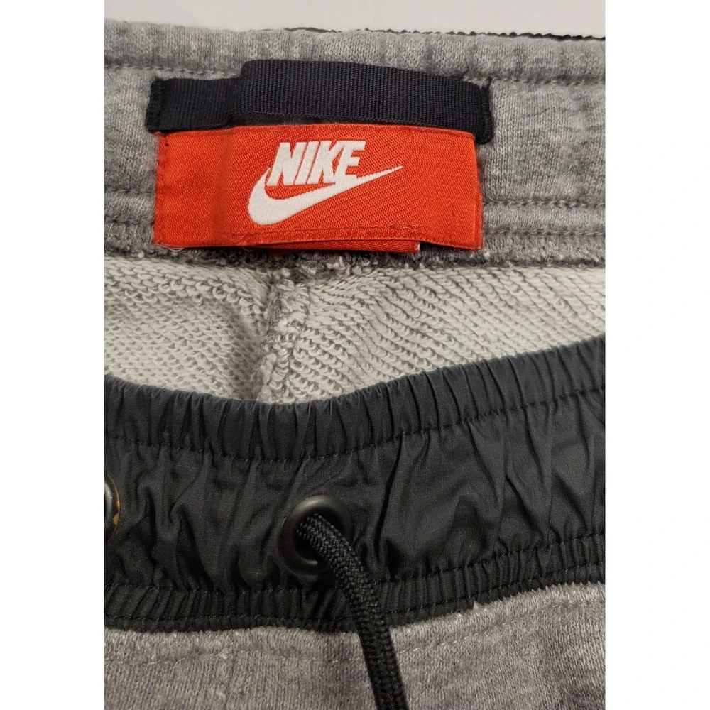 Nike Mens Joggers Heather Gray Black Elastic Waist Tapered Sweatpants Medium